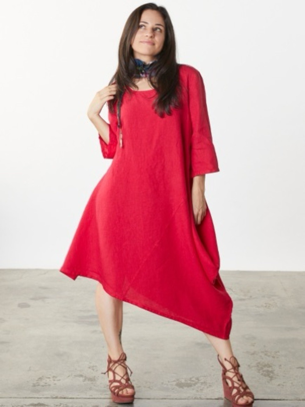 Bryn Walker Light Linen Naida Tunic Size XS Colour Heliconia